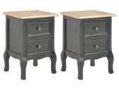Bedside Cabinets 2 pcs Black 35x30x49 cm MDF