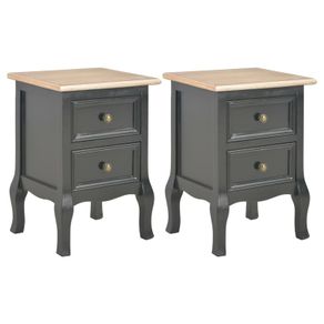 Bedside Cabinets 2 pcs Black 35x30x49 cm MDF