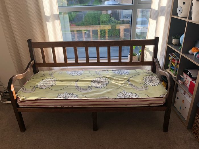 Solid Wood Bench with a cushion