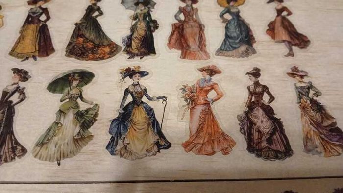 50pcs Vintage Transparent Stickers Decals