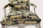 Paterned Baroque-Style Armchair