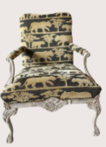 Paterned Baroque-Style Armchair