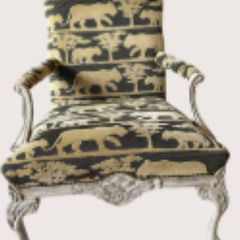Paterned Baroque-Style Armchair