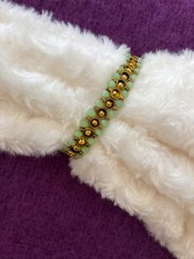 Bracelet Bead, Rhinestone, Metal, Elasticated