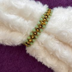 Bracelet Bead, Rhinestone, Metal, Elasticated