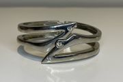 Buckingham Silver Colour Bangle - Hinge Opening Bracelet