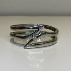 Buckingham Silver Colour Bangle - Hinge Opening Bracelet