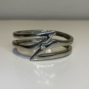 Buckingham Silver Colour Bangle - Hinge Opening Bracelet