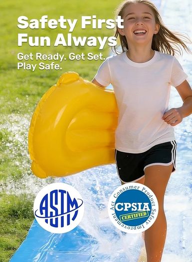 18ft/548cm Triple Lanes Water Slides and 3 bodyboards, Backyard Lawn Water Slides with Sprinkler for Kids Adults Outdoor Water Toy fun in summer for Kids Adults