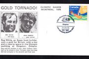 1976 Canada cover commemorating Reg White, (with his brother-in-law) an Essex Boat-builder, won a gold for Britain with a day and a race to pare in the Olympic Yachting at Kinston tying 15c Olympic Commemorative Stamp with Olympic stamp cancel