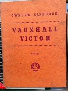 Vauxhall Victor Owners Handbook T.S.371/1 Model F 1957