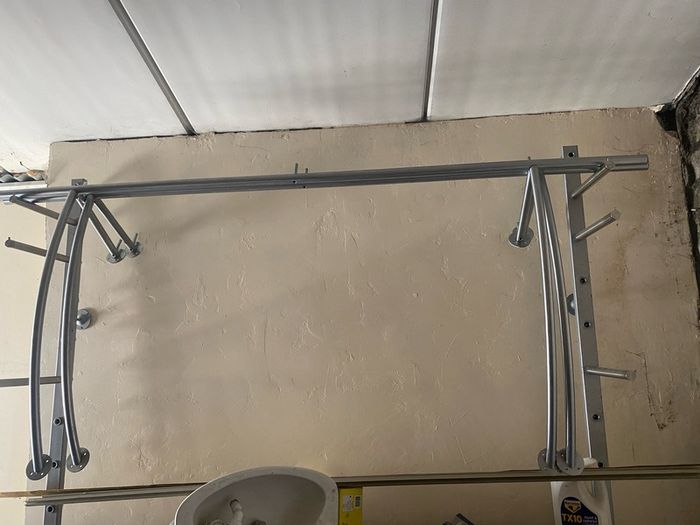 Wall mounted railings with glass shelf top