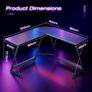 L Shaped Gaming Desk, 120x120 cm Corner Computer Desk for Gaming, Home, Office, Carbon Fibre Black Image 2