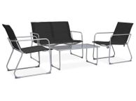 main image for ad 4 Piece Garden Lounge Set Fabric &amp; Steel Black