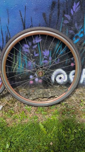 Fixie, single speed wheels.