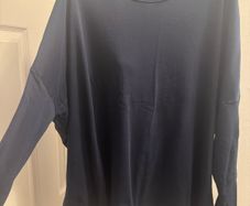 COS navy curves long sleeve top size L UK22/24 EU50/52 Postage included