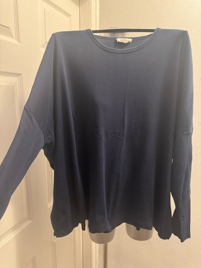 COS navy curves long sleeve top size L UK22/24 EU50/52 Postage included