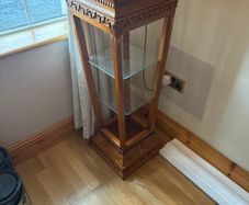 Wooden and glass stand