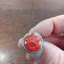 925 Silver and Red Coral Ring Image 8