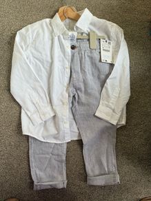 Brand New Zara shirt and Next pants 5-6t. set