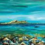 Ireland's Eye, Dublin, 4x4in framed print by artist Helen Mathews Image 2