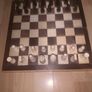 Wooden foldable chess set w checker pieces Image 2