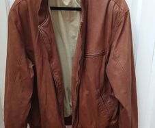 Vintage leather bomber jacket