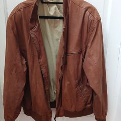Vintage leather bomber jacket