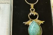 Silver Angel Turquoise stone Angel Pendant+ (Free ring)