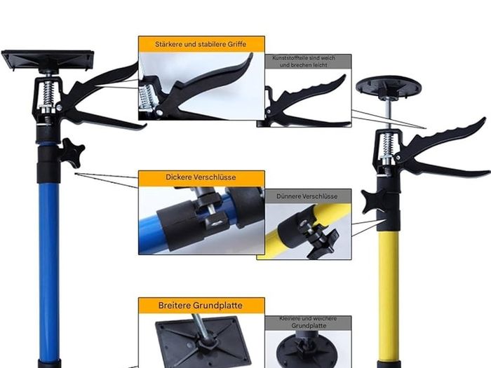 Cabinet Lifter - Adjustable from 48 to 114 cm Third Hand | 30 kg Load Capacity Work Easier Levelling Bar Lift Bracket for Electrical Appliances Construction Fridge Awning