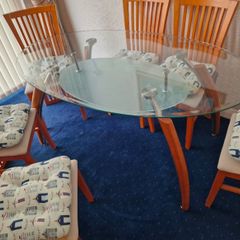 Glass top table and chairs + free TV