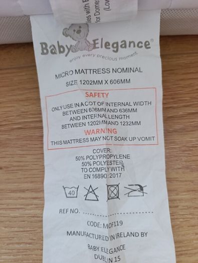 Cot mattress (Baby Elegance)
