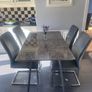 Modern Kitchen Table & 4 Grey Leather Chairs Image 3