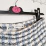 Zara Blue White Plaid Check Tweed High Waisted Shorts Size M Image 3