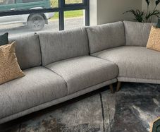 Grey Fabric Corner + 2 Seater Sofa