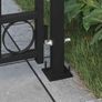 Fence Gate with Arched Top and 2 Posts 105x204 cm Black Image 5