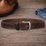 Premium Embossed Genuine Leather Belt Stylish Vintage Designer Belt Durable Formal & Casual Waist Belt Image 7
