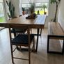 Wood Dining Table Set.Table, Bench & 4 Chairs Excellent Condition Image 4