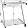 _desk, computer table with 4 castors, 2 of them with brakes, PC table easy-to-use keyboard pull-out, easy assembly, space-saving Z-shaped PC table, white Image 2