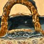 Majolica Romano Pottery Italian Small Basket Boat Image 10