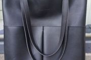 Black leather tote bag Claudia Canova