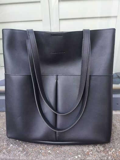 Black leather tote bag Claudia Canova