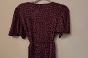 Purple Black Heart Jersey Midi Dress
