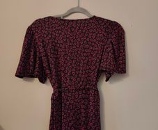 Purple Black Heart Jersey Midi Dress