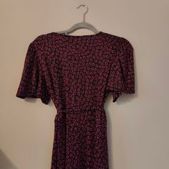 Purple Black Heart Jersey Midi Dress
