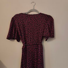 Purple Black Heart Jersey Midi Dress