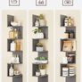 NEW SALE | Corner Shelf, Wall Shelf, 5 Tiers, Zigzag Floating Shelf, Bookcase for Kitchen, Bedroom, Living Room, Office, Rustic Brown Image 4