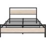 5ft King Bed Frame with Wooden Headboard,Heavy Duty Metal Platform Bed Frame King Bed Base No Box Spring Needed,Metal Slats Support Underbed Storage Space,OAK,150x200cm Image 3