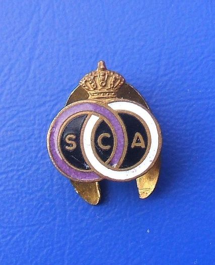 SCA soccer club (Sporting Club Anderlecht, Belgium) - club supporter's enamel badge (1950s / 1960s)