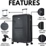 Medium Suitcase 4 Wheel Lightweight Luggage Hard Shell ABS Travel Case Hold Check in Fits 15kg - 20kg Medium Size + 3 Digit Lock + Telescopic Handle 67 Litre Capacity Image 2